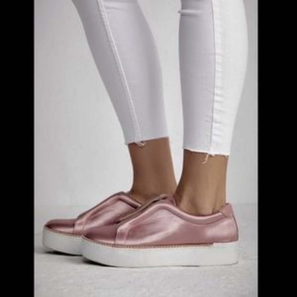 Free People M4D3 Super Rose silk satin slip on